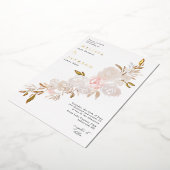 En Aluminium Aquarelle crème rose couronne Foil Invitation (Rotation)