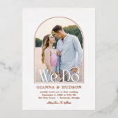 En Aluminium Arc moderne FOIL Simple Mariage Photo Invitation (Recto)