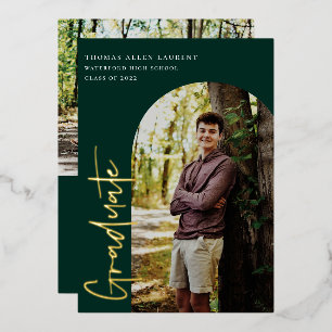 En Aluminium Arche scénarisée Photo Graduation Foil Invitation