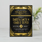 En Aluminium Art Déco Engagement Party Foil Invitation (Debout devant)