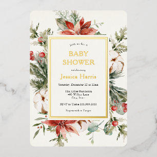 En Aluminium Baby shower de verdure d'hiver Invitation