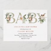 En Aluminium Baby shower d'hiver Véritable Foil Invitation (Recto)