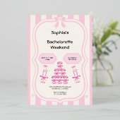 En Aluminium Bachelorette Weekend Party Invitation rose (Debout devant)