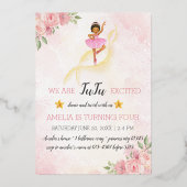 En Aluminium Ballet Floral rose Invitation d'anniversaire (Recto)