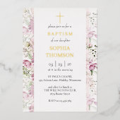 En Aluminium Baptism floral invitation (Recto)