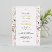 En Aluminium Baptism floral invitation (Debout devant)