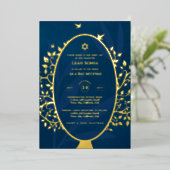 En Aluminium Bar Mitzvah Invitation VÉRITABLE FOIL Arbre de Vie (Debout devant)