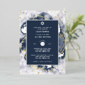 En Aluminium Bar Mitzvah Invitation Véritable huile Agate Or Bl (Debout devant)