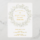 En Aluminium Bébé Fleurs de souffle Baptême Invitation (Recto)