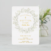 En Aluminium Bébé Fleurs de souffle Baptême Invitation (Debout devant)