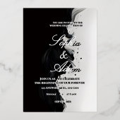 En Aluminium Black & White Ink Art Wedding Invitation (Recto)
