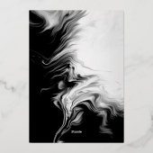 En Aluminium Black & White Ink Art Wedding Invitation (Verso)