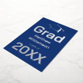 En Aluminium Bleu foncé Graduation Party Foil Invitation (Rotation)