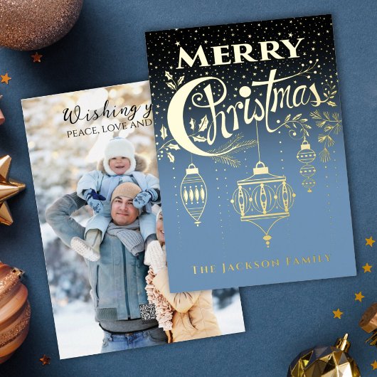 En Aluminium Bleu Gold Typographie Foil Invitation