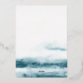 En Aluminium Bleu Océan Aquarelle Mariage Foil Invitation (Verso)
