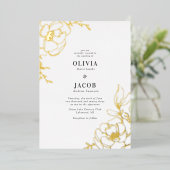 En Aluminium Blossoms Floral Mariage Design Invitation (Debout devant)