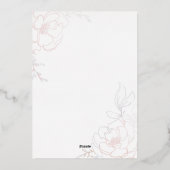En Aluminium Blossoms Floral Mariage Design Invitation (Verso)