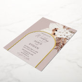 En Aluminium Boho séché Palm Feuille Mariage Foil Invitation (Rotation)