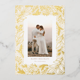 En Aluminium Cadre de verdure hivernale Carte de vœux de vacanc