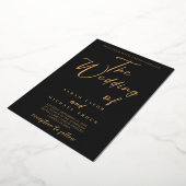 En Aluminium Calligraphie Gold Elegant | Invitation Black Matte (Rotation)