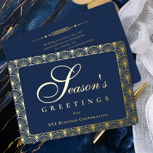 En Aluminium Carte de vœux d'entreprise Art Déco Navy