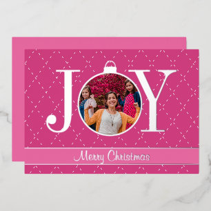 En Aluminium Carte de vœux festive JOY Rose Féminin