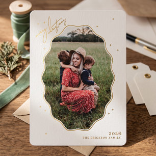 En Aluminium Carte de vœux photo festive cadre coquille Saint-J