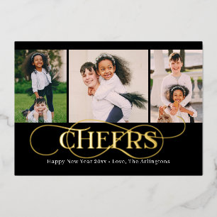 En Aluminium Carte de vœux Superb Swirl FOIL Bonne Année