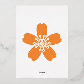 En Aluminium Charming Sakura dans Orange Foil Invitation (Verso)
