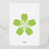 En Aluminium Charming Sakura dans Peridot Foil Invitation (Verso)