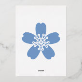 En Aluminium Charming Sakura in Periwinkle Foil Invitation (Verso)