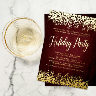 En Aluminium Chic Bourgogne Fête Foil Invitation