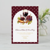 En Aluminium Christmas Cheese & Wine Theme Foil Invitation (Debout devant)