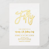 En Aluminium Cinquante | Chic Foil Script 50e Invitation Annive (Recto)