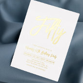 En Aluminium Cinquante | Chic Foil Script 50e Invitation Annive