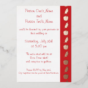 En Aluminium Citrouille Patch dans Cherry Foil Invitation