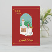 En Aluminium Coquito Fête Foil Invitation (Debout devant)