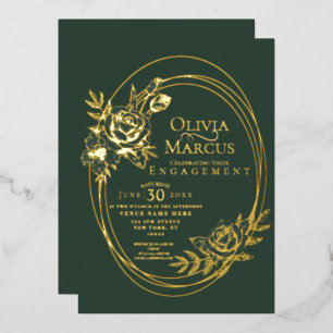 En Aluminium Couronne de roses florales chic Invitation de mari