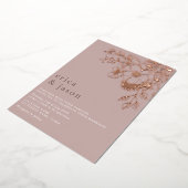 En Aluminium Dusty Rose Rose Gold Foil Mariage Invitation (Rotation)