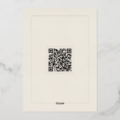En Aluminium Editable Minimal QR Code Invitation with Gold Init (Verso)