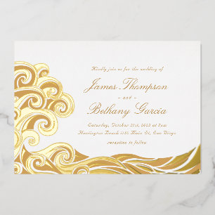 En Aluminium Elégant Beach Destination Foil Invitation