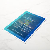 En Aluminium Elegant Blue Ocean Foil Wedding Invitation (Rotation)