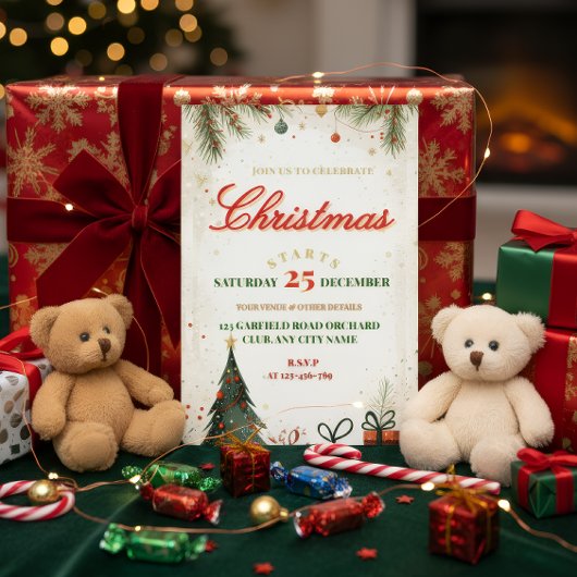 En Aluminium Elegant Christmas Invitation