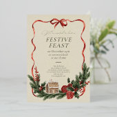 En Aluminium Elegant Christmas Invitation Card (Debout devant)