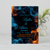 En Aluminium Elegant Dual Flame Wedding Invitation (Debout devant)