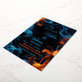 En Aluminium Elegant Dual Flame Wedding Invitation (Rotation)