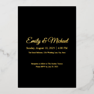 En Aluminium Elégant Gold Foil personnalisé mariage invitation