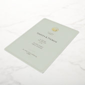 En Aluminium Elegant Gold Seashell Sage Wedding invitation (Rotation)