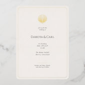 En Aluminium Elegant Gold Seashell Wedding invitation (Recto)