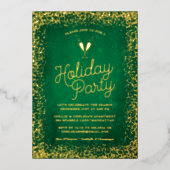 En Aluminium Elégant Green & Gold Fête Foil Invitation (Recto)